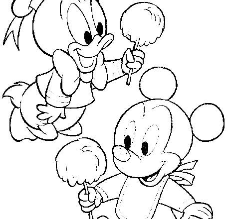 Paperino e Topolino con il dolce disegni da colorare gratis