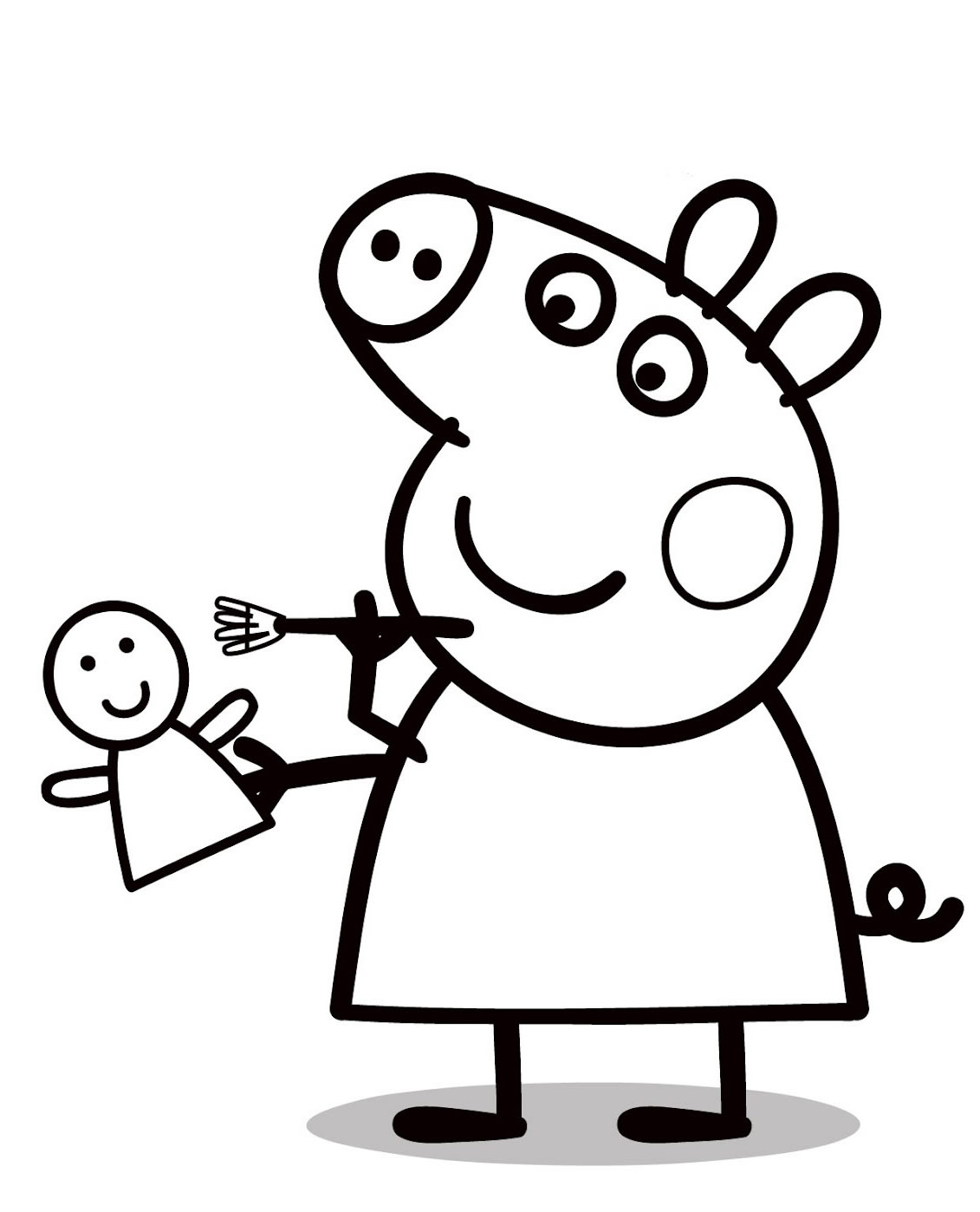 Peppa Pig che dipinge disegno da colorare gratis