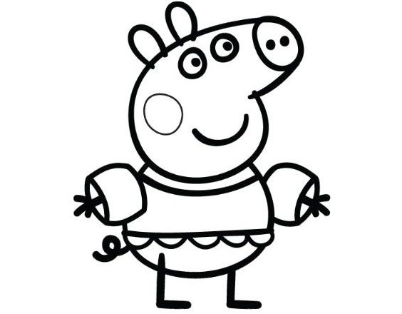 Peppa Pig con braccioli disegno da colorare gratis