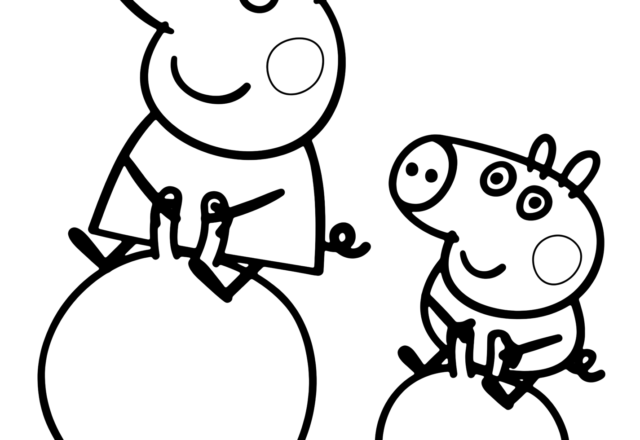 Peppa Pig con palloni grandi disegno da colorare gratis