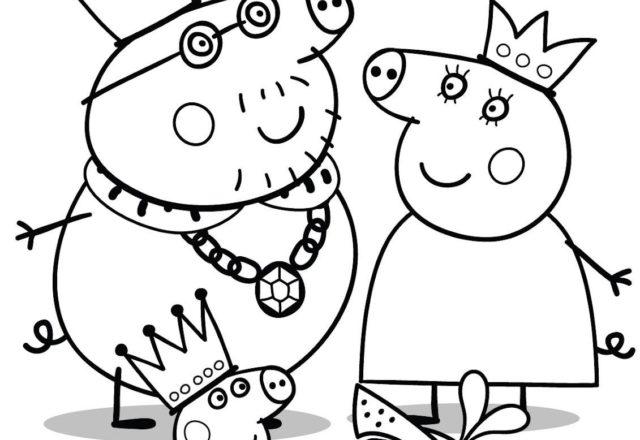 Peppa Pig e famiglia re e regina disegno da colorare gratis