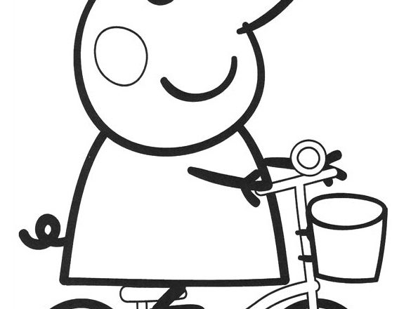 Peppa Pig in bicicletta disegno da colorare gratis