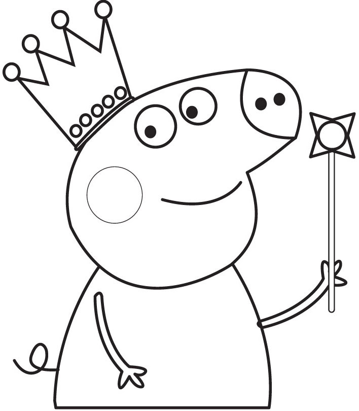 Peppa Pig principessa disegno da colorare gratis