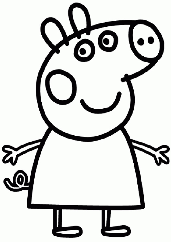 Peppa Pig semplice disegno da colorare gratis