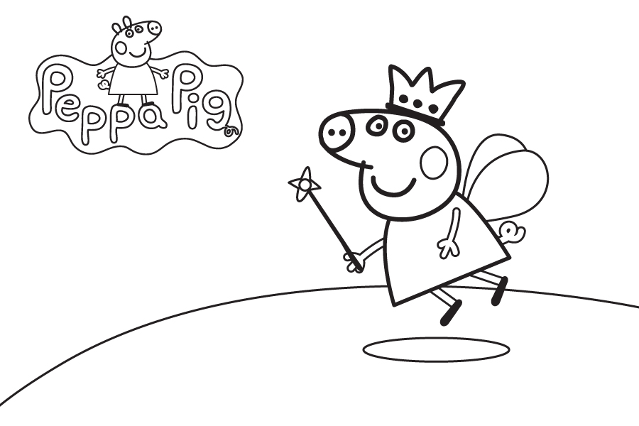 Peppa pig fatina che vola disegno da colorare gratis