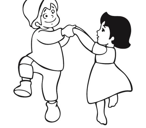 Peter e Heidi che ballano disegni da colorare gratis