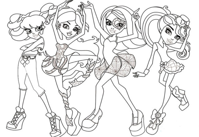 Piccole Monster High disegni da colorare gratis