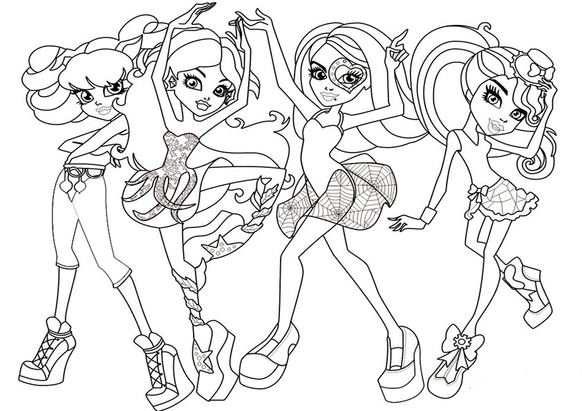 Piccole Monster High disegni da colorare gratis