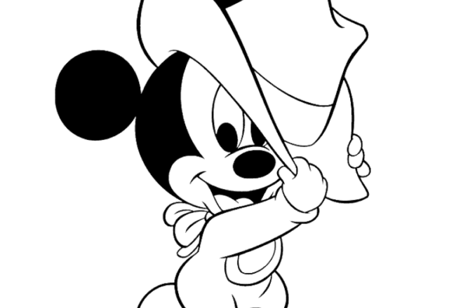 Piccolo Mickey Mouse con il cappello disegni da colorare gratis