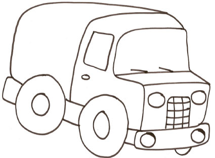 Piccolo camion con telone disegno da colorare gratis