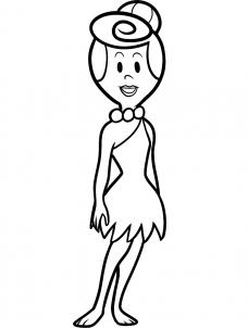 Piccolo disegno da colorare di Wilma personaggio de I Flintstones