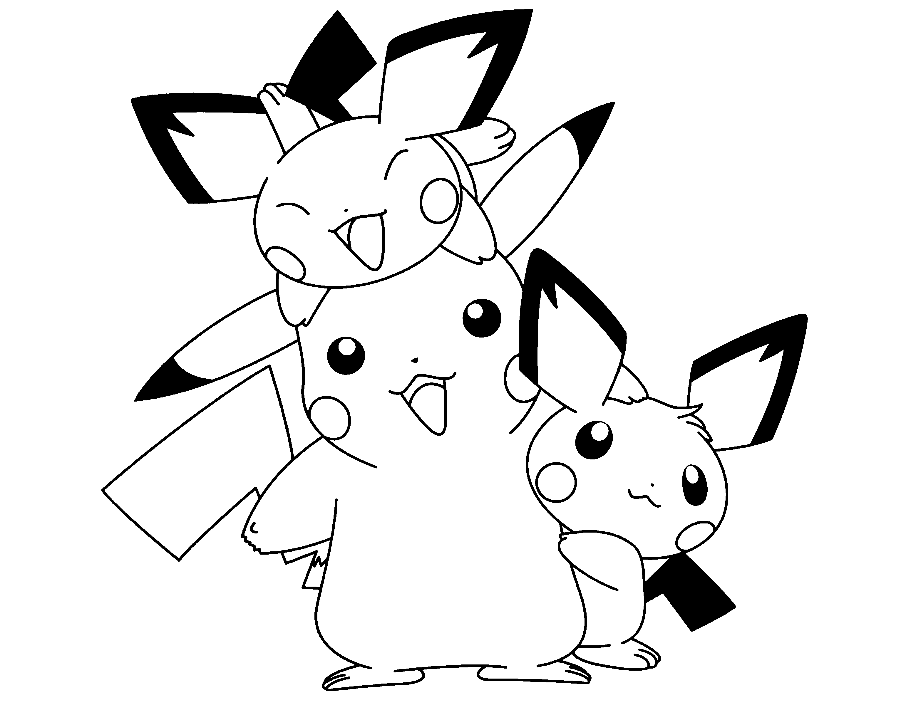 Pichu sottoevoluzione di Pikachu da colorare