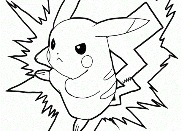 Pikachu attacco fulmine disegno da colorare