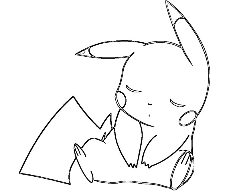 Pikachu che dorme disegni da colorare gratis