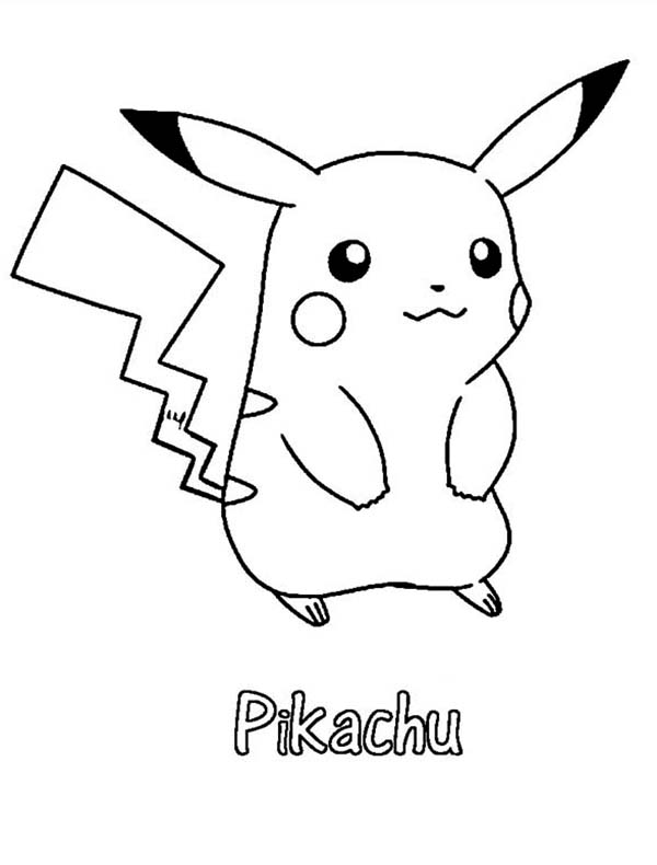 Pikachu con nome disegno da colorare