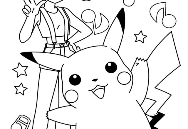 Pikachu e Misty disegno per bambini