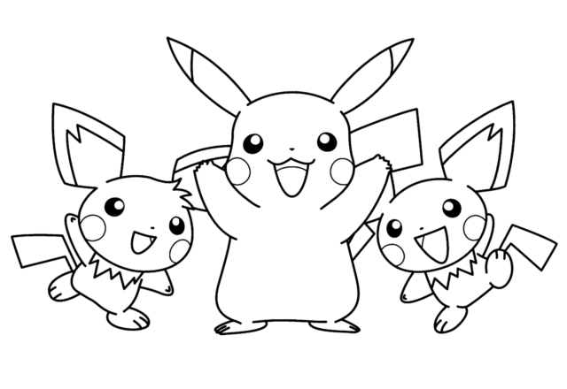 Pikachu e Pichu Pokemon da colorare gratis