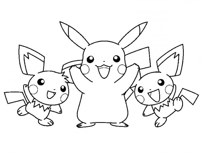 Pikachu e Pichu da colorare gratis