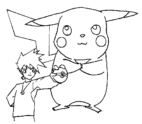 Pikachu esce dalla Pokeball da colorare