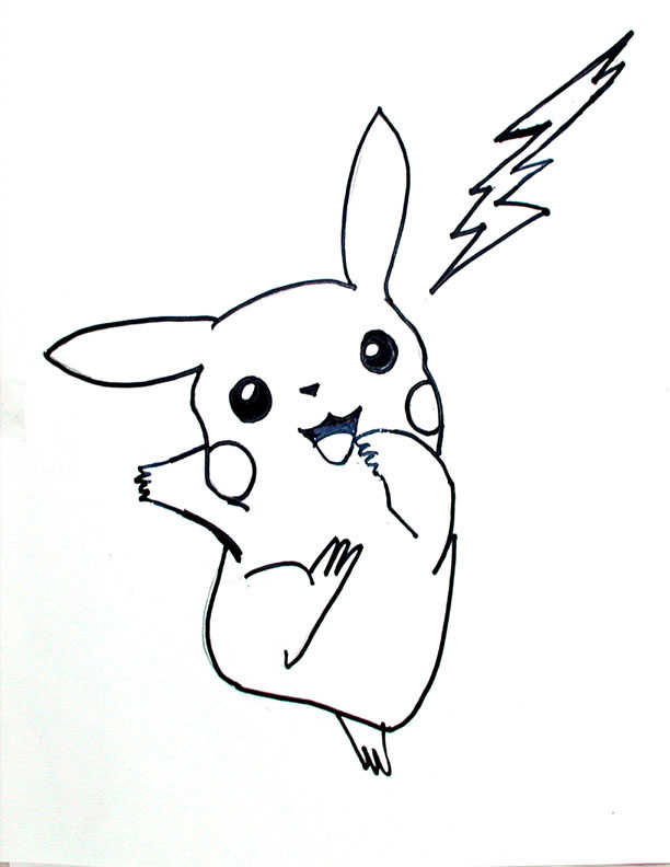 Pikachu fulmine disegno da colorare