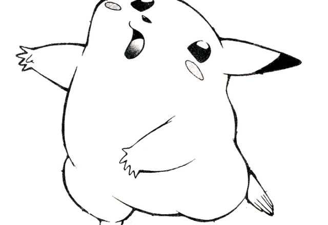 Pikachu semplice disegno da colorare