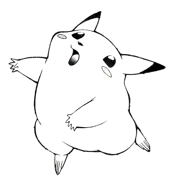 Pikachu semplice disegno da colorare