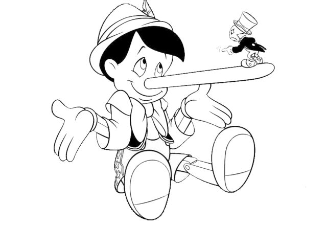 Pinocchio naso lungo disegni da colorare gratis