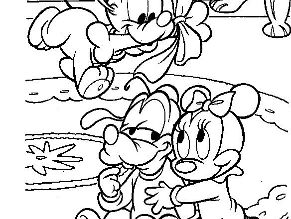 Pippo, Pluto e Minnie disegni da colorare gratis