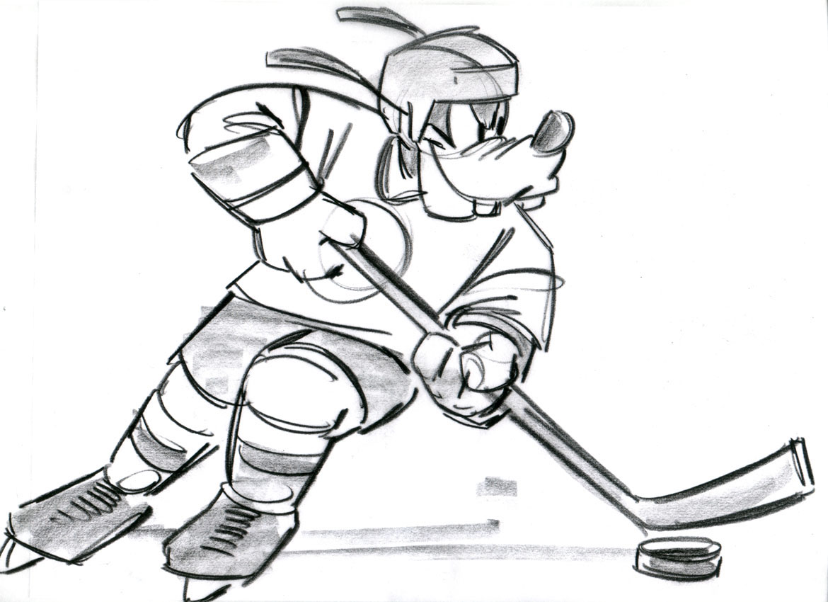 Pippo giocatore di hockey disegno da colorare