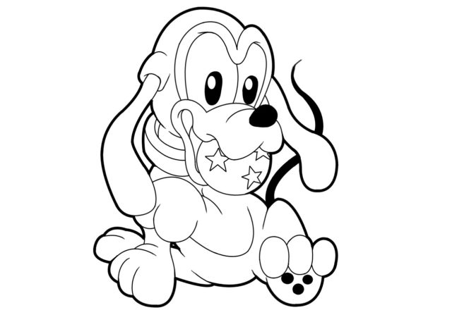 Pluto con la palla disegni da colorare gratis