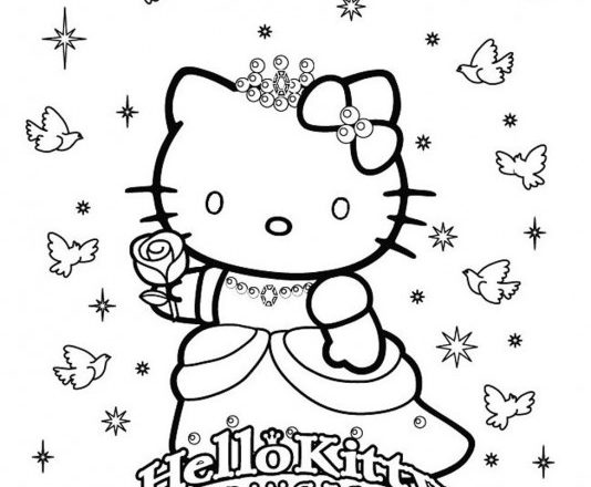 Principessa Hello kitty disegni da colorare gratis