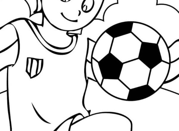 Ragazza che palleggia col pallone disegno da colorare sport calcio