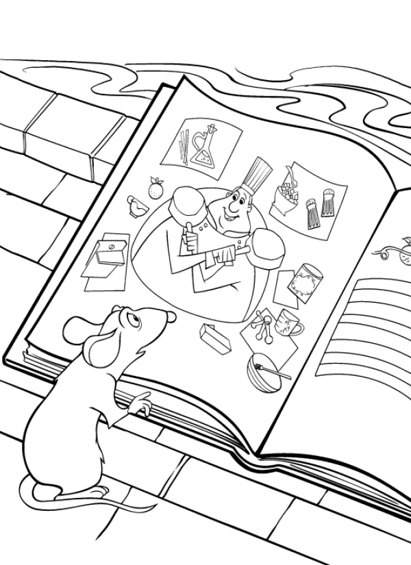 Remy e il libro disegni da colorare Ratatouille