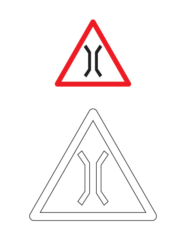 Restringimento su ponte segnali stradali immagini da colorare
