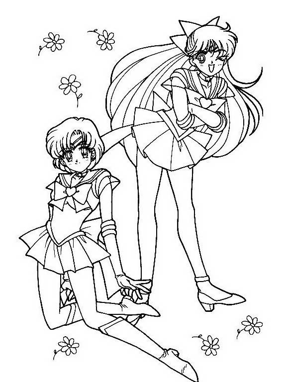 Sailor Mercury e Sailor Moon da colorare