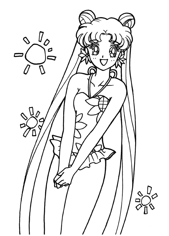 Sailor Moon al mare disegni da colorare gratis