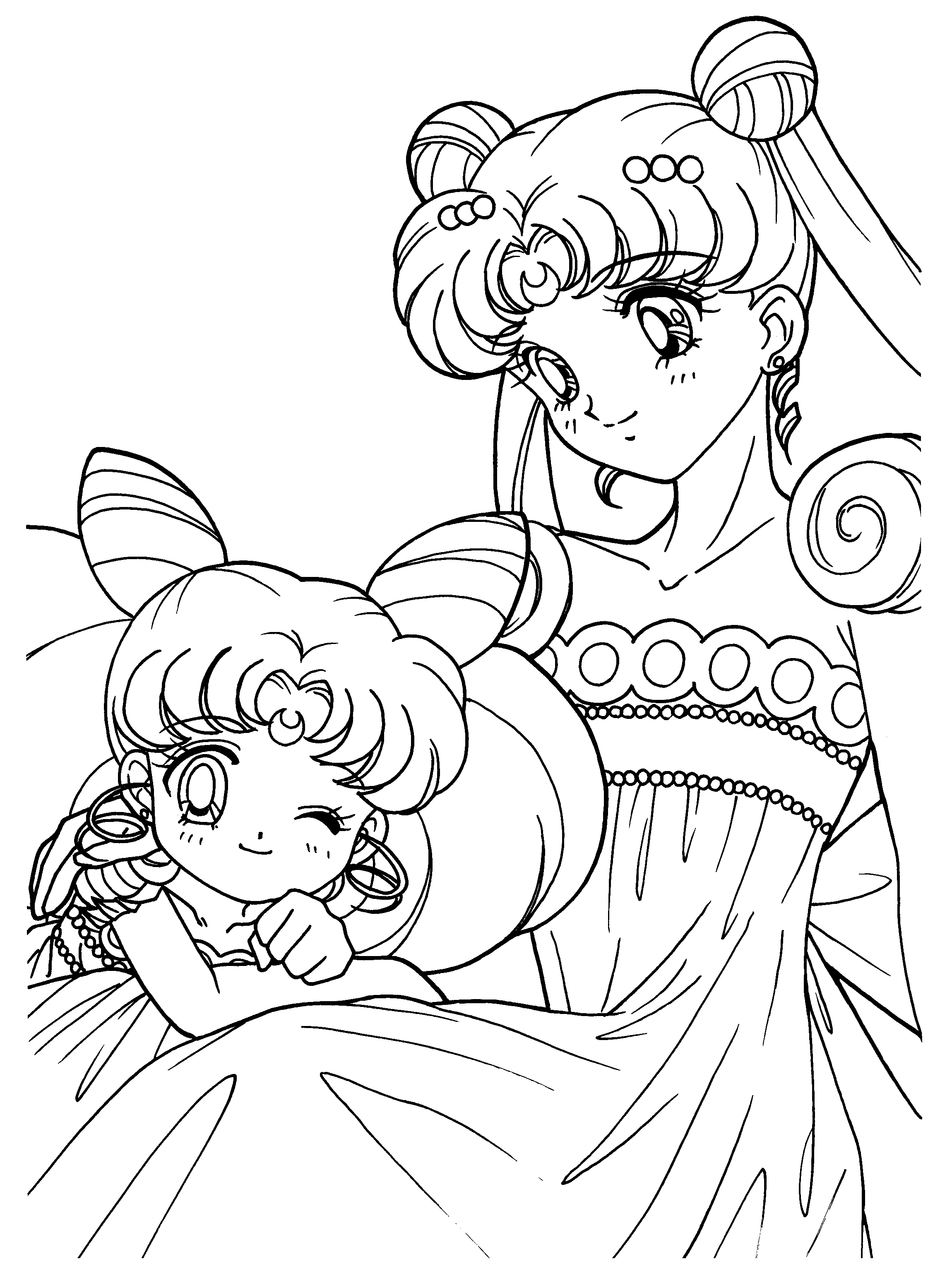 Sailor Moon e Chibiusa disegni da stampare per le bambine