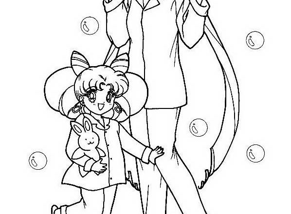 Sailor Moon e Chibiusa in pigiama disegni da colorare