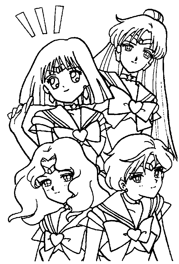 Sailor Moon e le amiche da stampare e da colorare