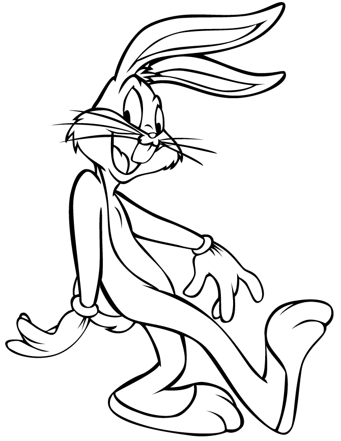 Semplice disegno da colorare di Bugs Bunny