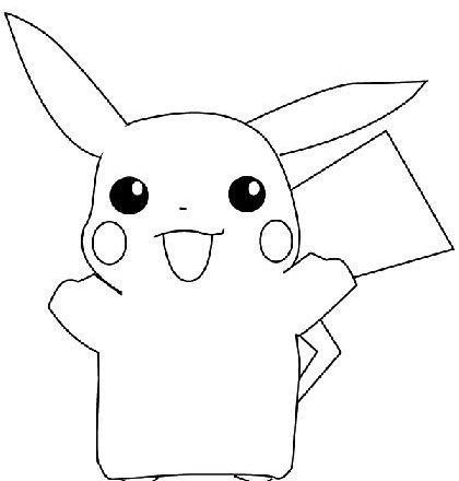 Semplice disegno da colorare di Pikachu