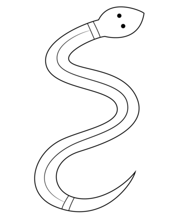 Semplice disegno da colorare il serpente