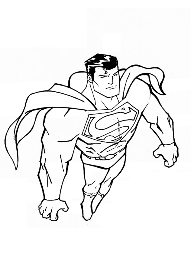 Semplice facile disegno da colorare di Superman