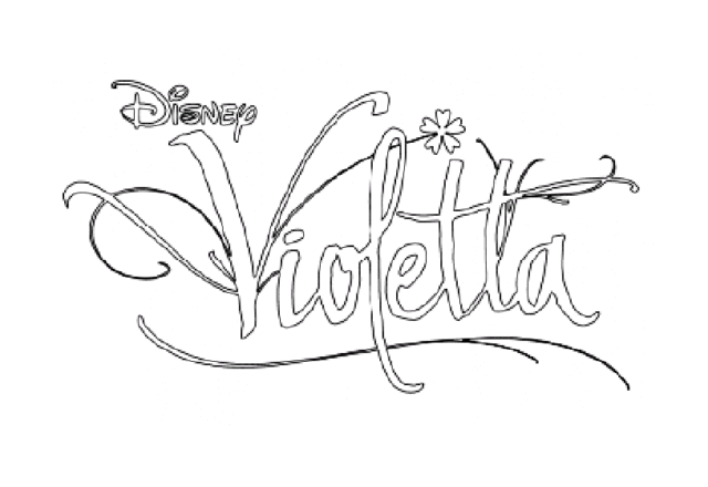 Semplice logo di Disney Violetta da colorare