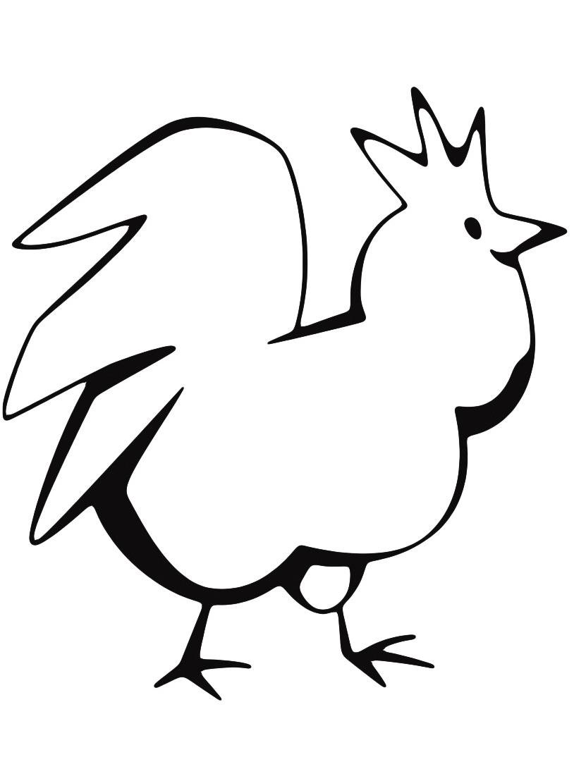 Semplici disegni da colorare di animali galline
