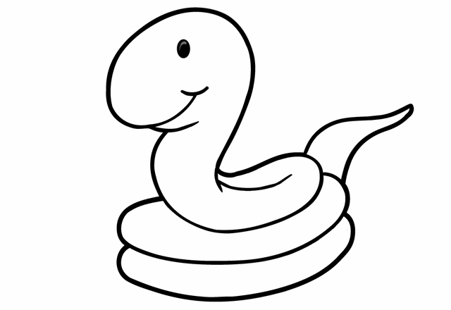 Serpente cucciolo da colorare per i bambini