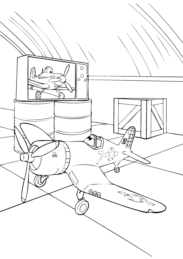 Skipper aeroplano numero 7 disegno da colorare Disney Planes