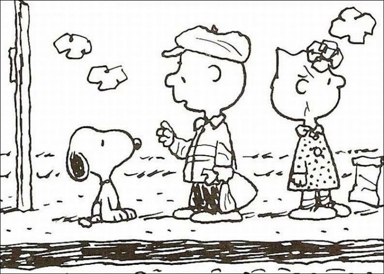 Snoopy Charlie Brown e Sally disegno da colorare per bambini