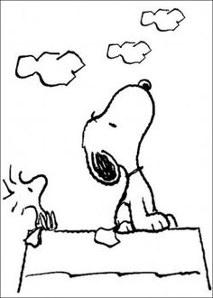 Snoopy e Woodstock guardano le nuvole disegno da colorare