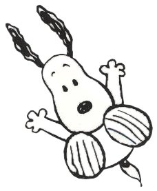 Snoopy salta disegni da colorare Peanuts Charlie Brown